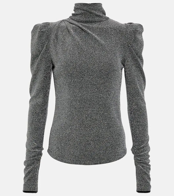 Marant Etoile Baiola Lurex® jersey turtleneck top | LYBSTORE