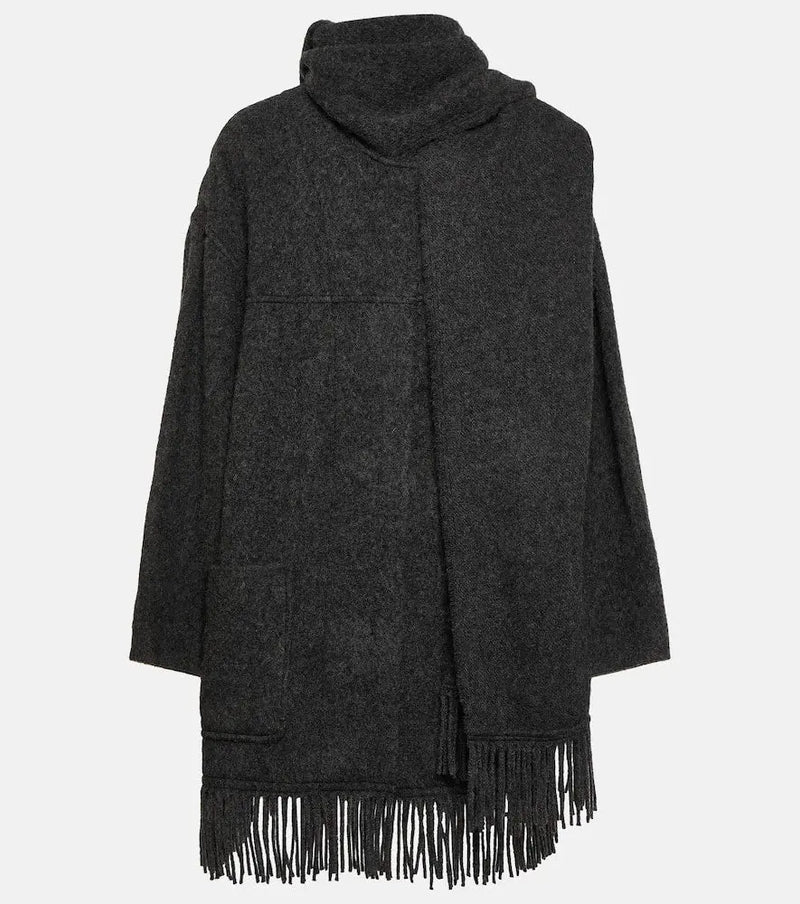 Marant Etoile Faty wool-blend scarf coat | LYBSTORE