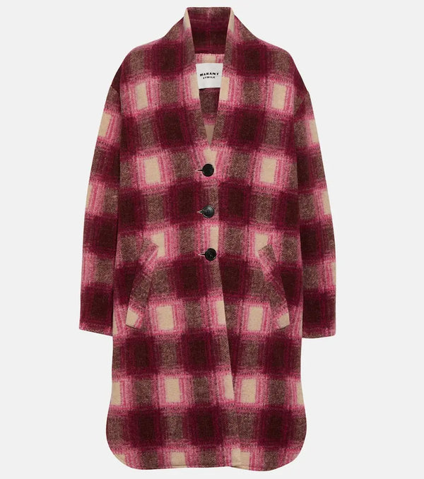 Marant Etoile Gabriel checked wool-blend coat | LYBSTORE