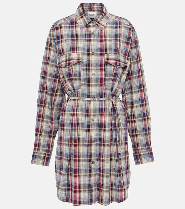 Marant Etoile Liliane checked flannel minidress | LYBSTORE