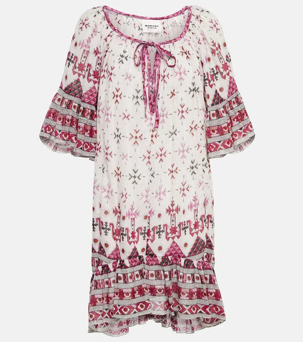 Marant Etoile Loane printed cotton minidress | LYBSTORE