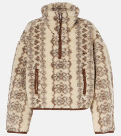 Marant Etoile Marie printed teddy half-zip sweater | LYBSTORE