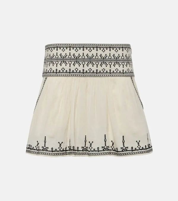 Marant Etoile Picadilia smocked cotton miniskirt | LYBSTORE