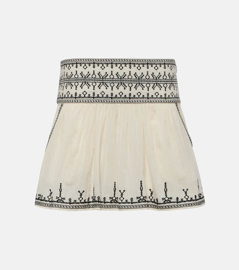 Marant Etoile Picadilia smocked cotton miniskirt