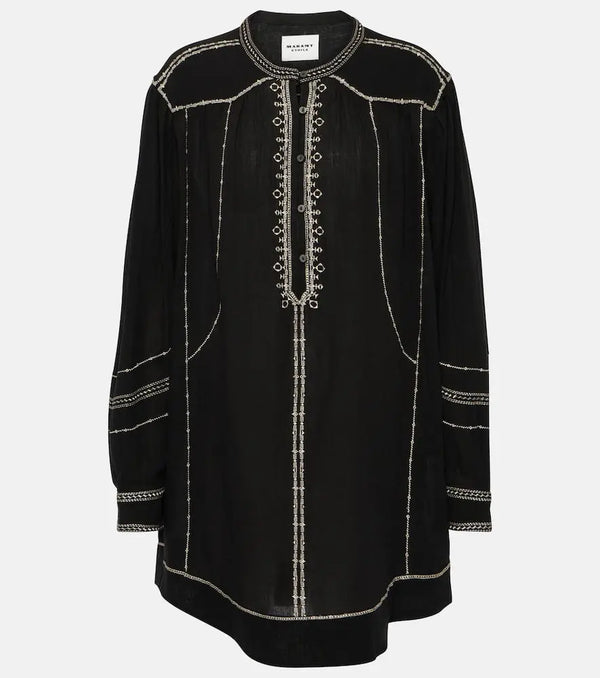 Marant Etoile Pradel embroidered cotton minidress | LYBSTORE