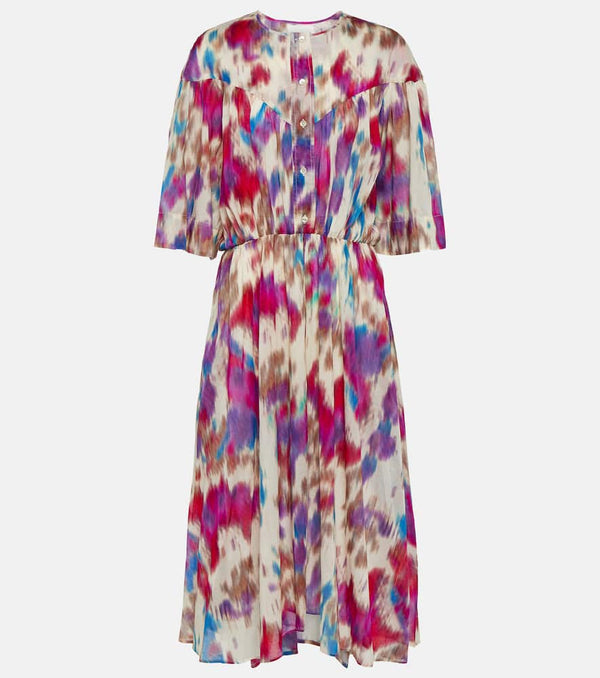 Marant Etoile Printed cotton midi dress