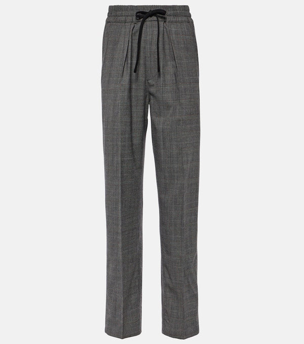 Marant Etoile Priska checked high-rise wool pants