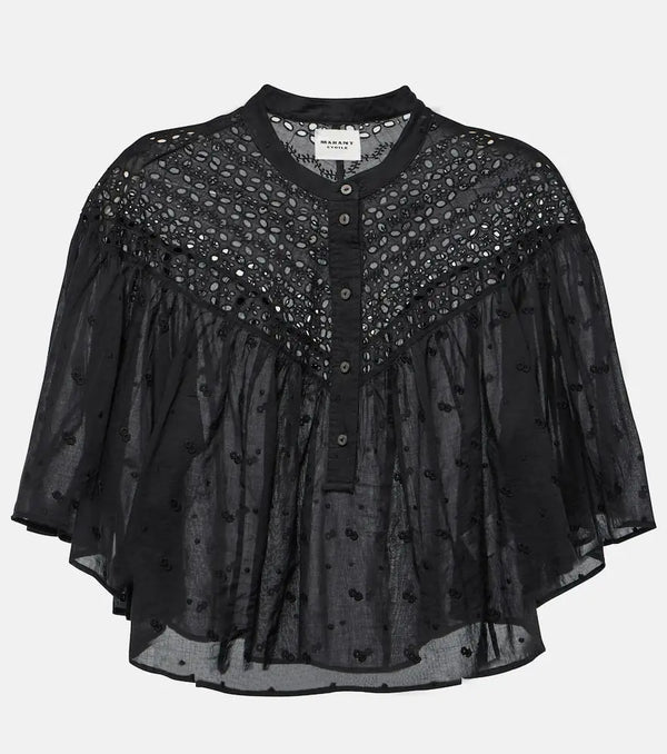 Marant Etoile Safi asymmetric lace top | LYBSTORE