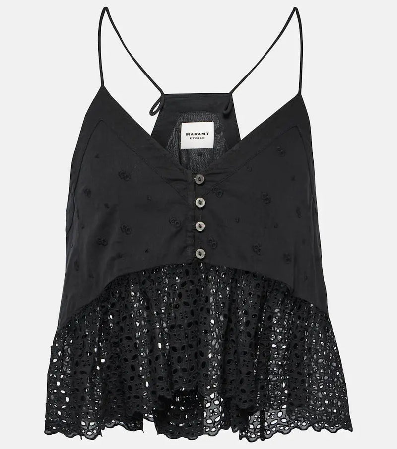 Marant Etoile Sogane embroidered peplum top | LYBSTORE