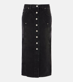 Marant Etoile Vandy high-rise denim midi skirt