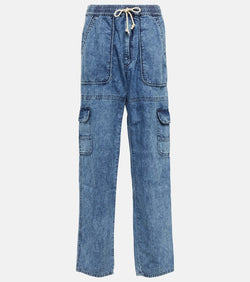 Marant Etoile Viamao straight cotton chambray pants