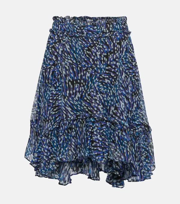 Marant Etoile Viera asymmetric printed mini skirt | LYBSTORE