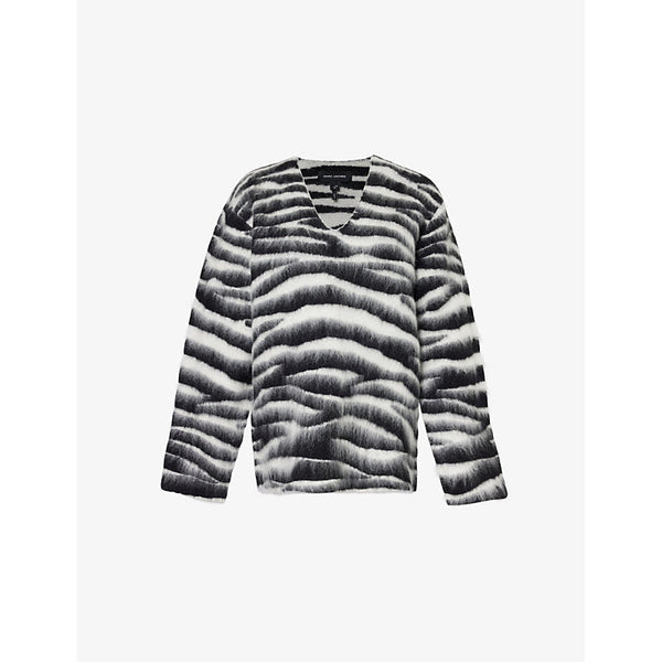 Marc Jacobs Relaxed-fit zebra wool-blend knit jumper | LYBSTORE