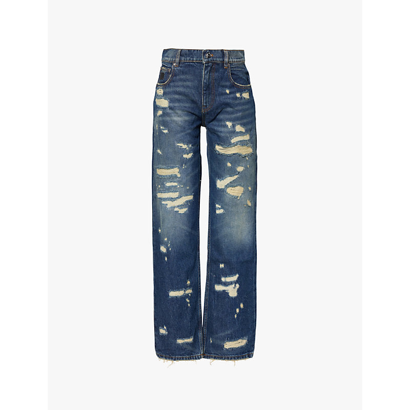 Marc Jacobs Rip Repair distressed denim trousers | LYBSTORE