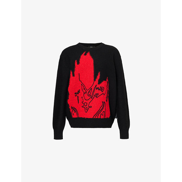 Marc Jacobs x Futura Embroidered crew-neck merino-wool jumper | LYBSTORE