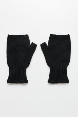 Margaret Howell MHL Chunky Fingerless Glove British Merino Black