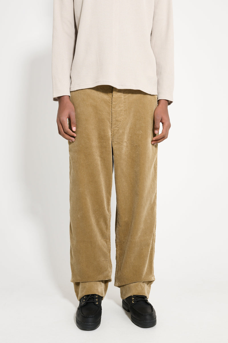 Margaret Howell MHL Wide Waistband Trouser Heavy Corduroy Off Putty