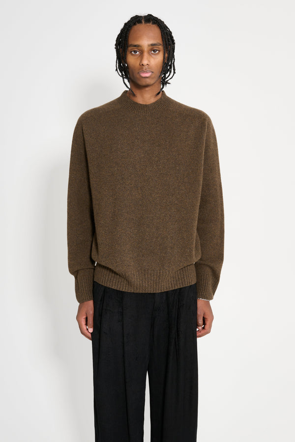 Margaret Howell Seamless Crew Neck Merino Cashmere Bracken