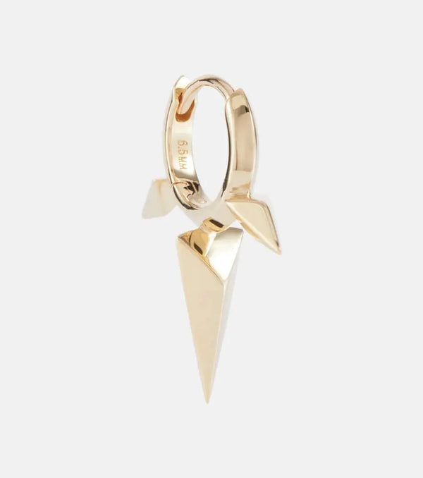 Maria Tash Faceted Triple Long Spike 18kt gold single hoop earring | LYBSTORE