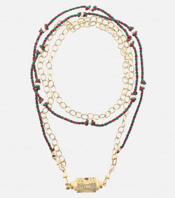 Marie Lichtenberg 14kt gold locket necklace with sapphires