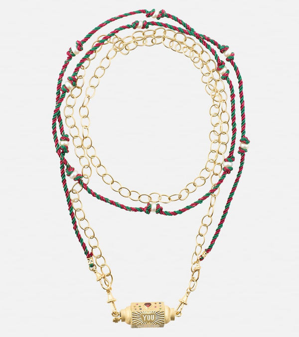 Marie Lichtenberg 14kt gold locket necklace with sapphires