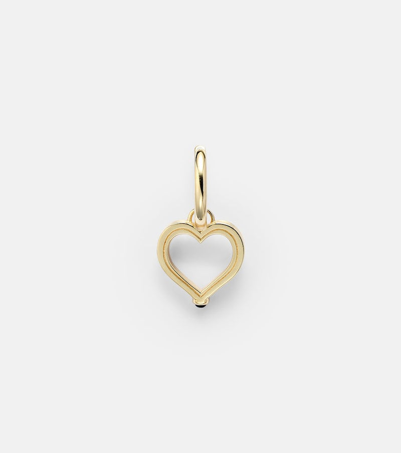 Marie Lichtenberg Baby Charm Heart 18kt gold single earring with sapphire