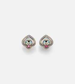 Marina B Popillia 18kt gold earrings with gemstones | LYBSTORE