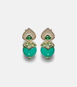 Marina B Stetlia 18kt gold earrings with chrysoprase and gemstones | LYBSTORE