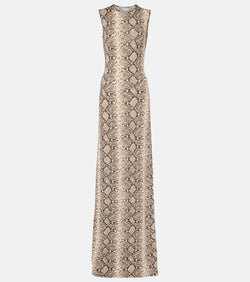 Marine Serre All Over Moon snake-print maxi dress