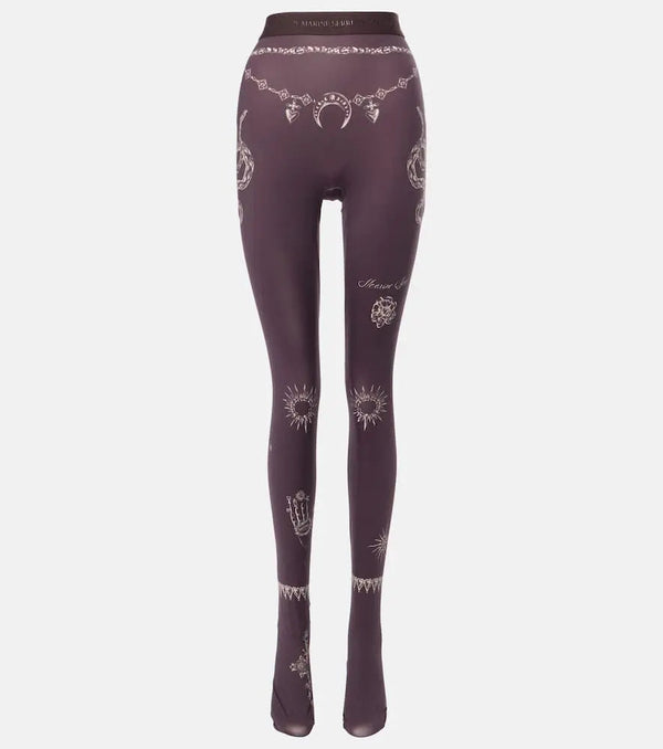 Marine Serre Printed jersey tights | LYBSTORE