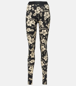 Marine Serre Regenerated floral jersey stirrup leggings | LYBSTORE