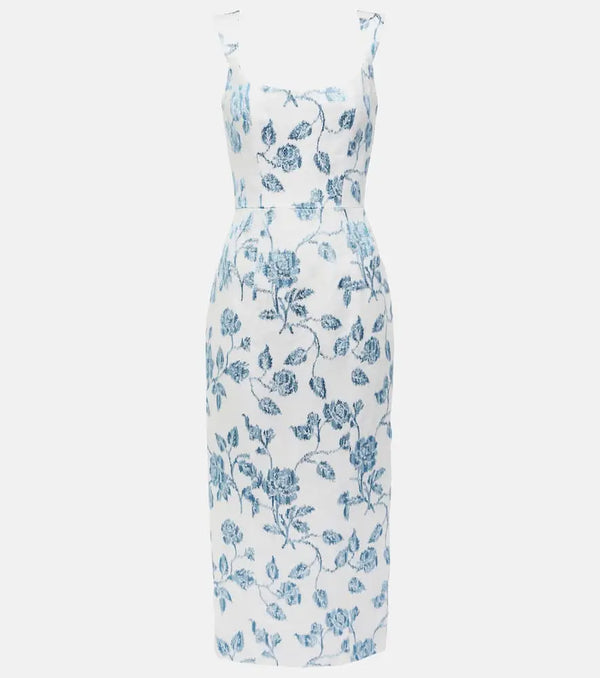 Markarian Floral linen midi dress | LYBSTORE