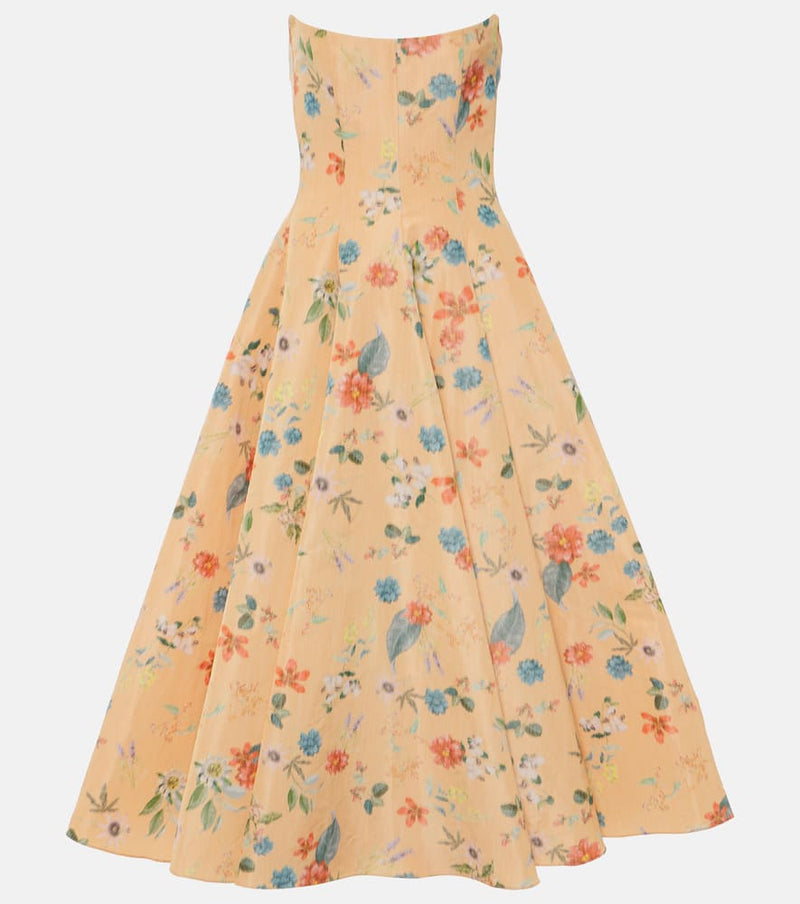 Markarian Rousseau floral strapless midi dress