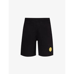 Market Smiley-appliqué mid-rise cotton-jersey shorts