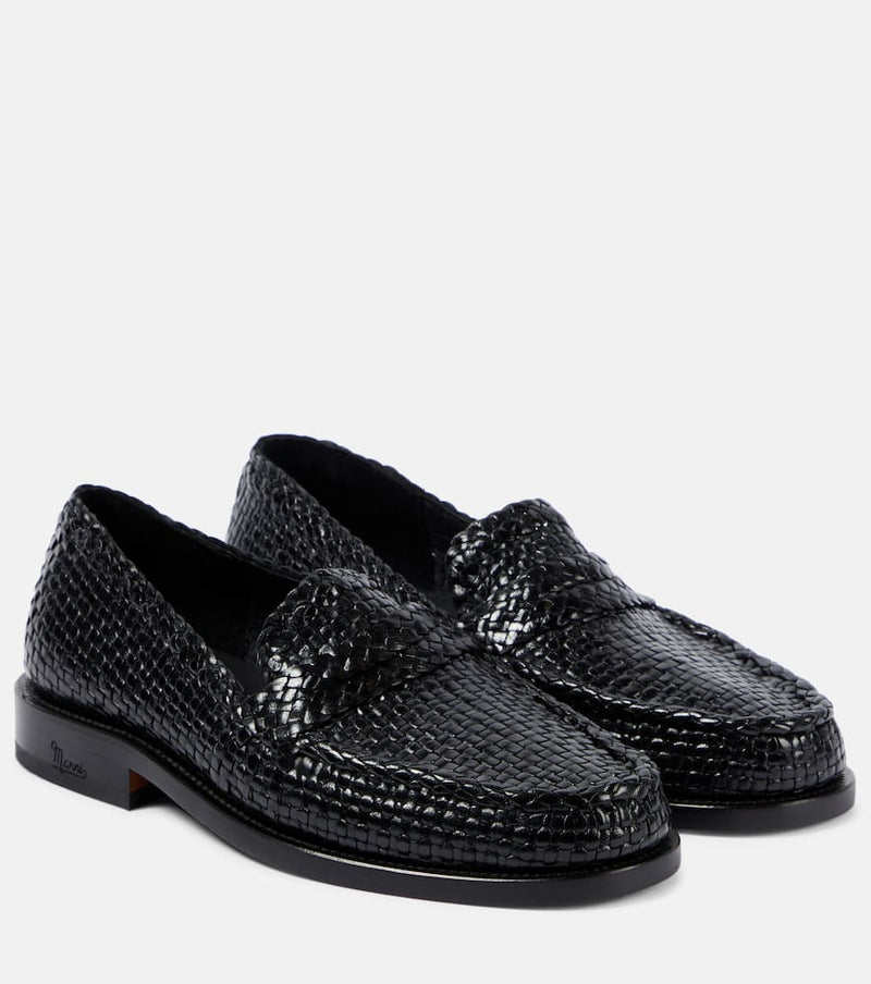 Marni Bambi woven leather loafers