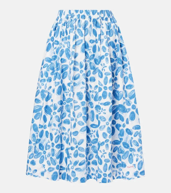 Marni High-rise cotton midi skirt