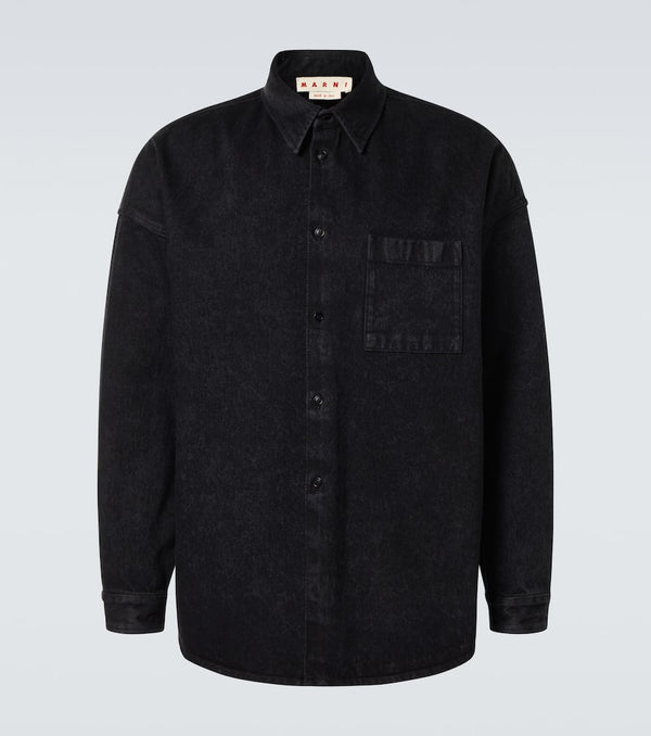 Marni Logo denim overshirt