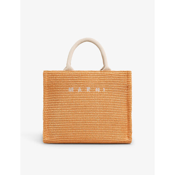 Marni Logo-embroidered cotton-blend tote bag | LYBSTORE