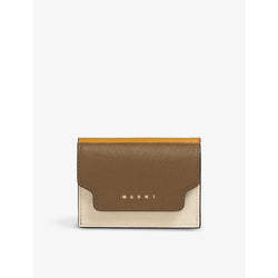 Marni Logo-print leather trifold wallet | LYBSTORE