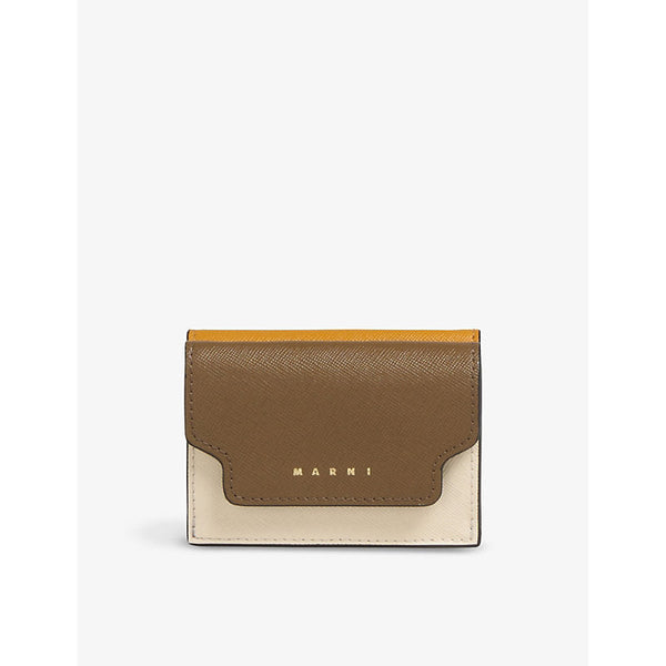 Marni Logo-print leather trifold wallet | LYBSTORE