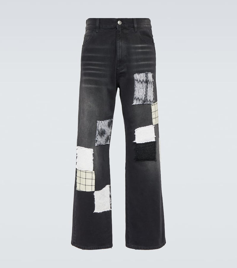 Marni Patch-appliqué wide-leg jeans | LYBSTORE