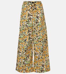 Marni Printed cotton wide-leg pants | LYBSTORE