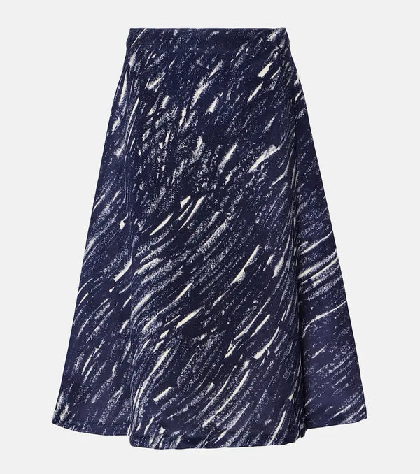 Marni Printed denim midi skirt