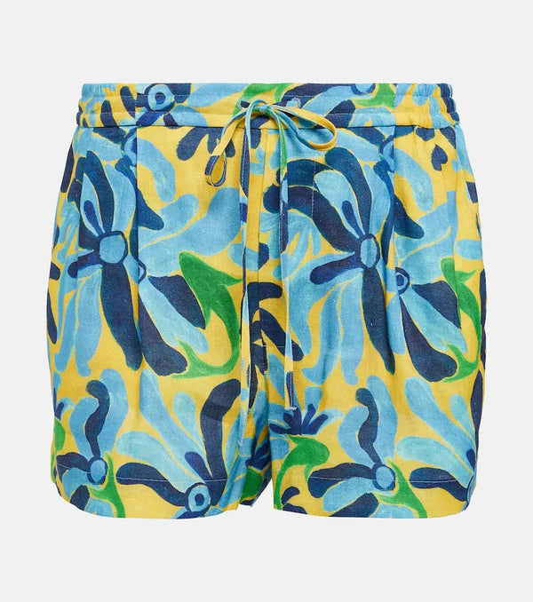 Marni Printed linen-blend shorts | LYBSTORE