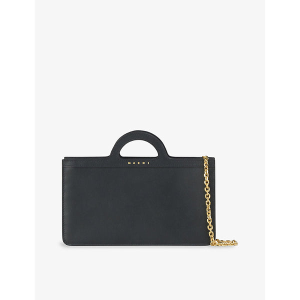 Marni Wallet logo-print leather top handle bag | LYBSTORE