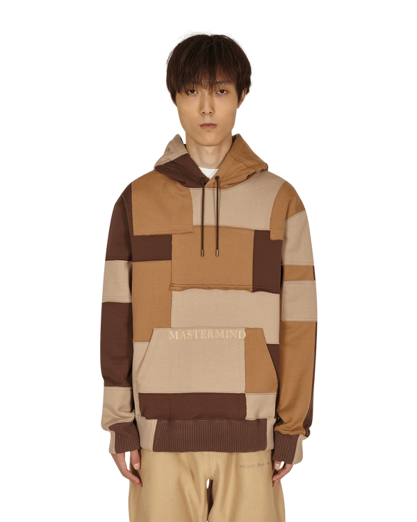 Mastermind World Patchwork Hooded Sweatshirt Brown