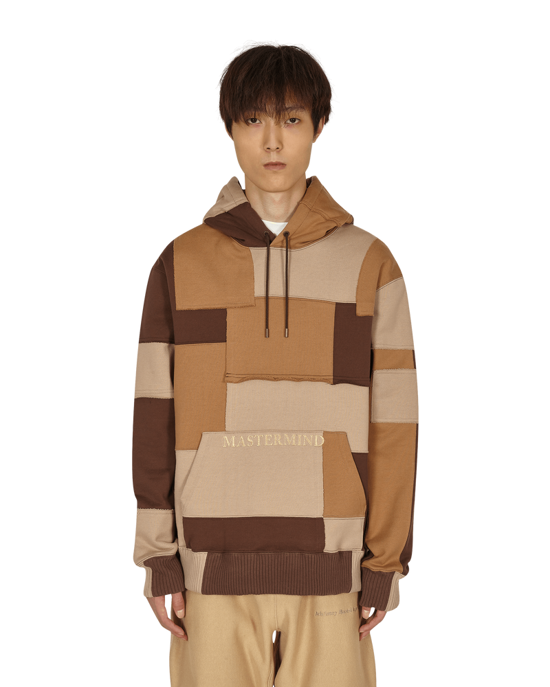 Mastermind World Patchwork Hooded Sweatshirt Brown