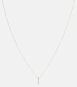 Mateo 14kt gold La Barre necklace with diamonds