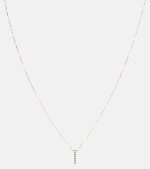 Mateo 14kt gold La Barre necklace with diamonds