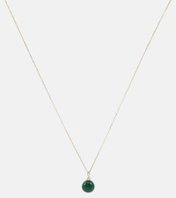 Mateo 14kt gold dot necklace with malachite and diamond